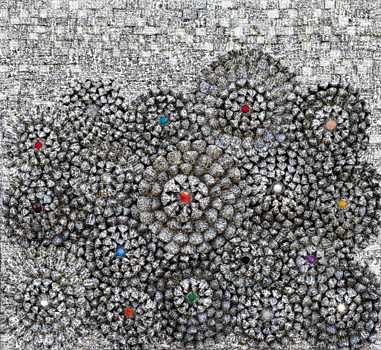 허회태,생명의 꽃1,60x65cm,한지,혼합재료,2018.jpg